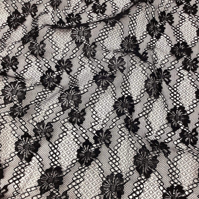 Lace Fabric Dress Black Nylon for Women's Wear Wholesale Supplier 4